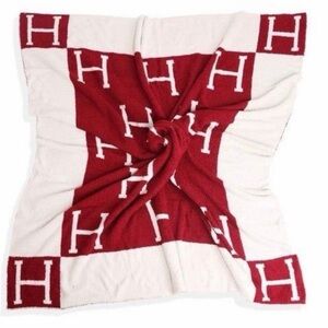 Luxury Red and White Holiday Throw Blanket